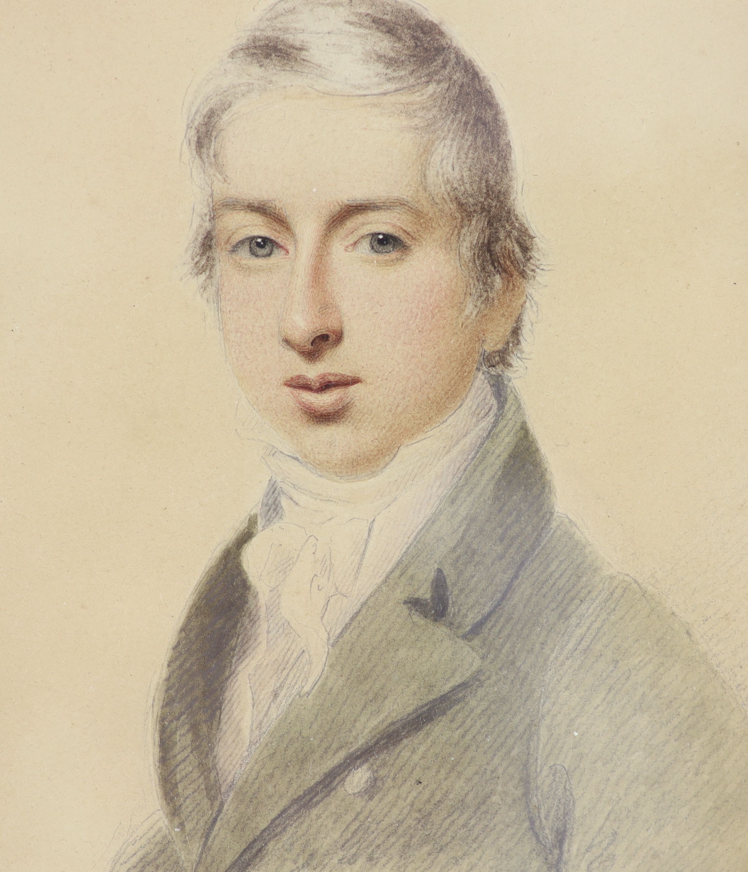 Attributed to Henry Eldridge (1769-1821), Portrait of J.M.W. Turner (1775-1851), watercolour over graphite, 10.5 x 9.5cm